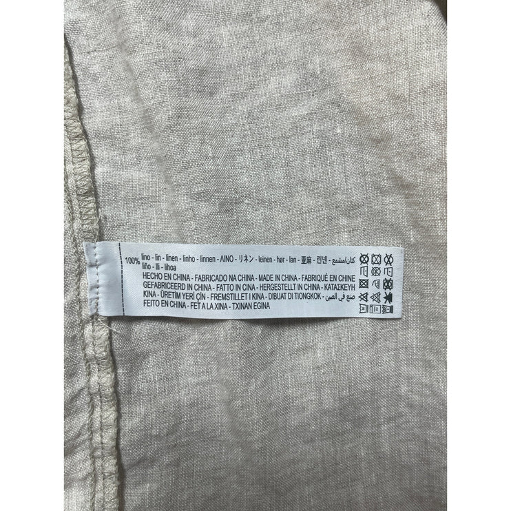 Oysho Women's Gray 100% Linen Tie High Waisted Straight Midi Wrap Skirt Size M