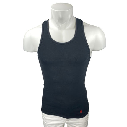 Polo Ralph Lauren Men's Black Ribbed Knit Logo Stretch Classic Tank Top Size S