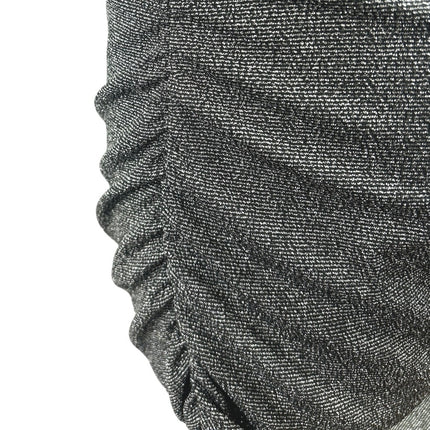 Boohoo Gray Metallic Strapless Tube Bandeau Ruched Mini Bodycon Dress Size 2XL