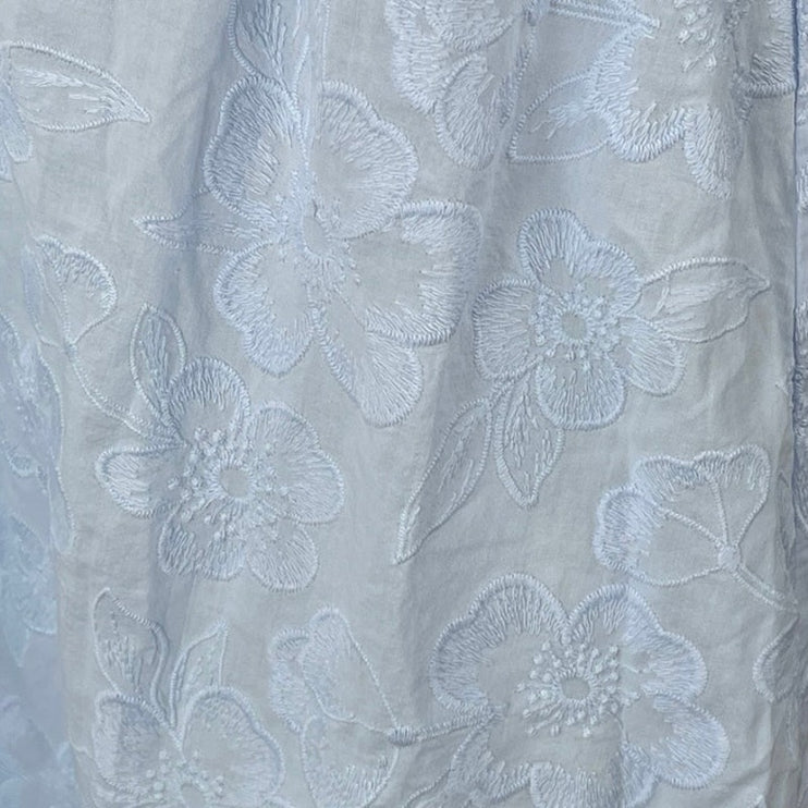NEW Aerie Off Duty Blue Floral Embroidery Sleepwear Mini Tank Nightie Dress XL