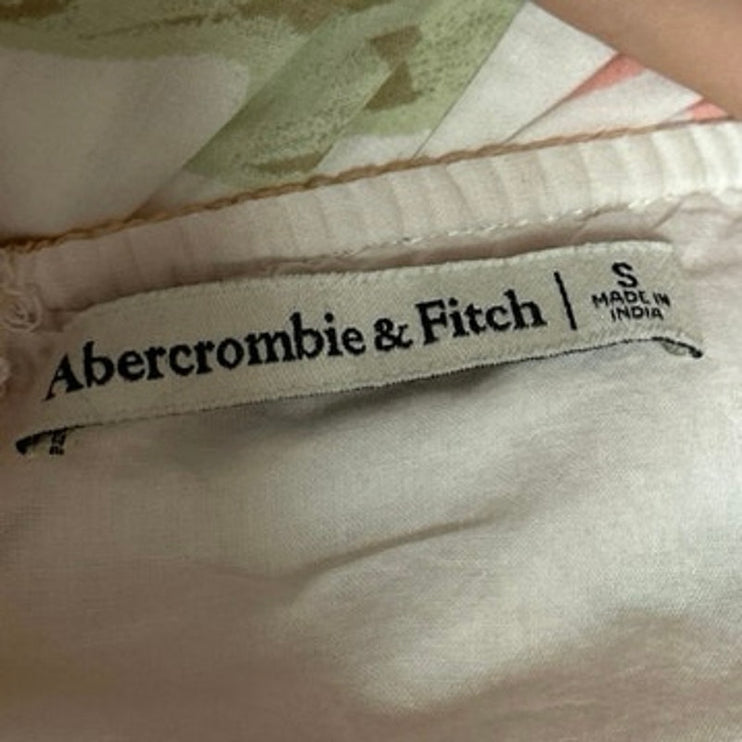 Abercrombie & Fitch Multicolor Floral Short Puff Sleeve Fit & Flare Mini Dress S