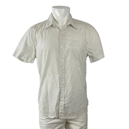Levi's Men's White Black Polka Dots Short Sleeve Pocket Button Down Shirt Top M