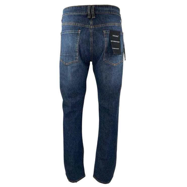 NEW Barabas Men's Blue Straight Leg Mid Rise Medium Wash Denim Jeans Size 38