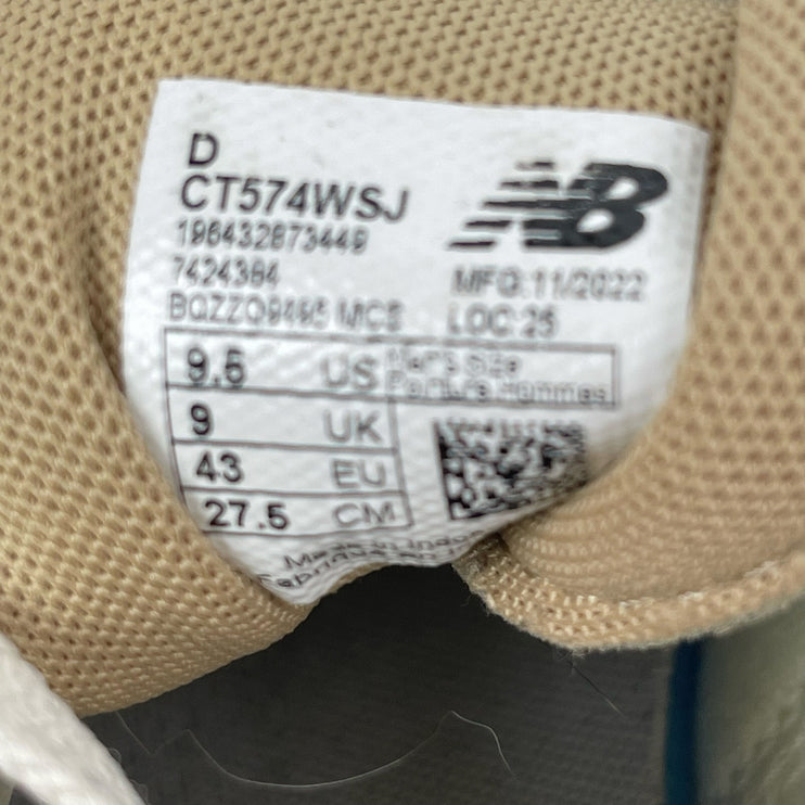 New Balance CT574  Men's White Green Leather Low Top Athletic Sneakers Shoes 9.5