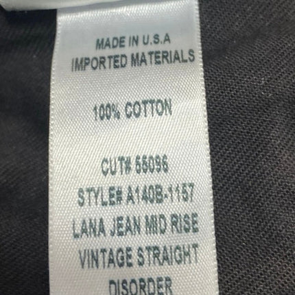 Agolde Lana Vintage Straight Women's Black Distressed High Rise Denim Jeans 26