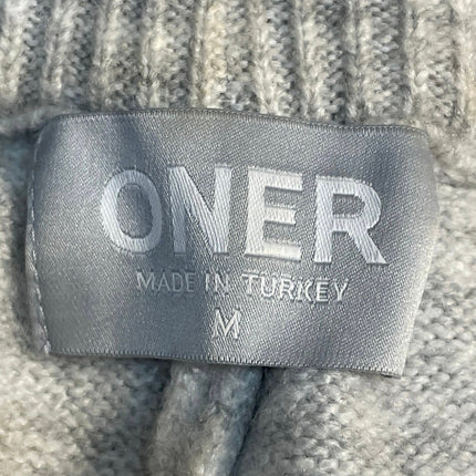 Oner Women's Gray Knit High Waisted Wide Leg Baggy Palazzo Sweat Pants Size M