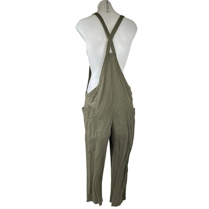 Urban Outfitters BDG Green Linen Square Neck Bib Overalls Romper Jumpsuit Sz S