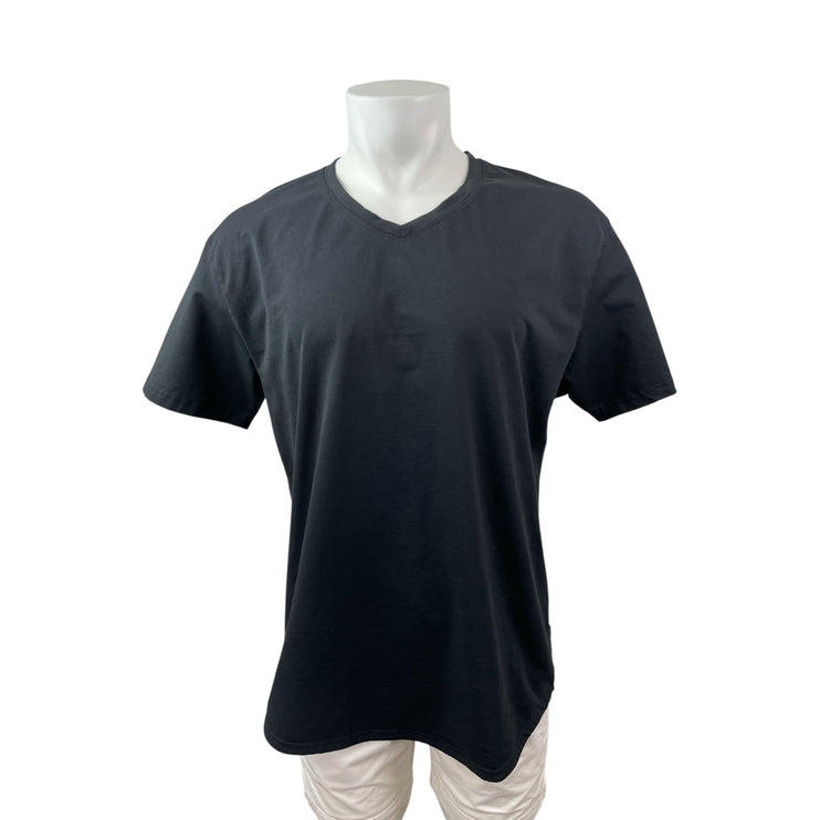 BYLT Men's Black Drop Cut V Neck Basic Short Sleeve T Shirt Tee Top Size XL