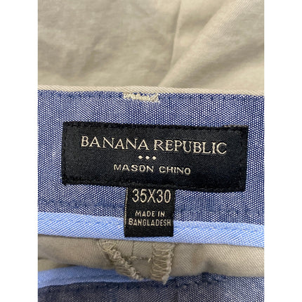 Banana Republic Mason Tapered Men's Khaki Beige Chino Trousers Pants Size 35