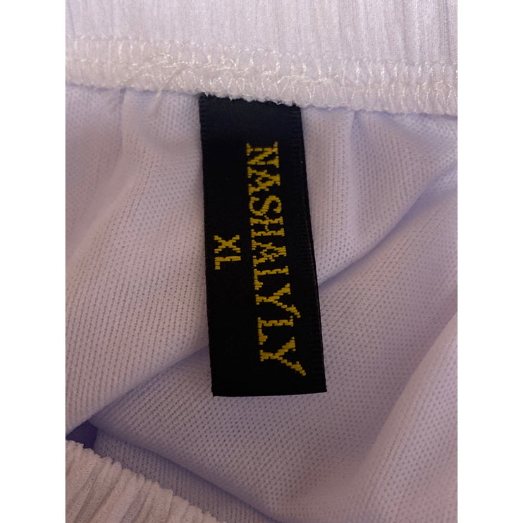 Nashalyly Women's White Elastic Waist Ruffled Tiered Maxi Flare A-Line Skirt XL