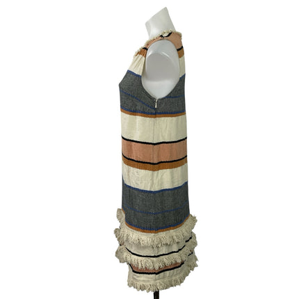 Anthropologie Holding Horses Multicolor Fringe Stripe Sleeveless Tunic Dress 6
