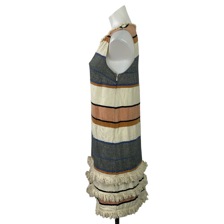 Anthropologie Holding Horses Multicolor Fringe Stripe Sleeveless Tunic Dress 6