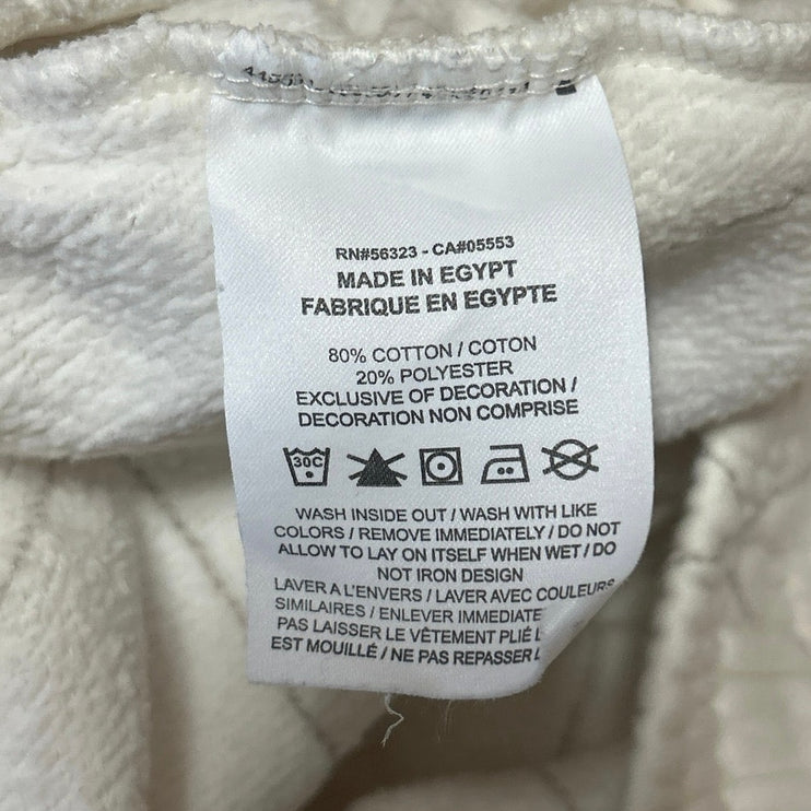 Nike Women's White Quilted Fleece Pull On High Waisted Mini Sweat Shorts Size S