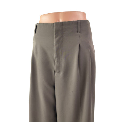 Zara Women's Gray Pleated High Rise Palazzo Wide Leg Trousers Dress Pants Sz L