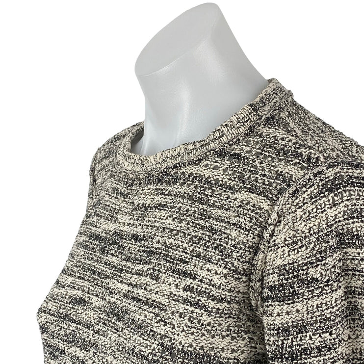 Michael Star Womens Marled Gray Knit Crew Neck Long Sleeve Crop Sweater Top XS/S
