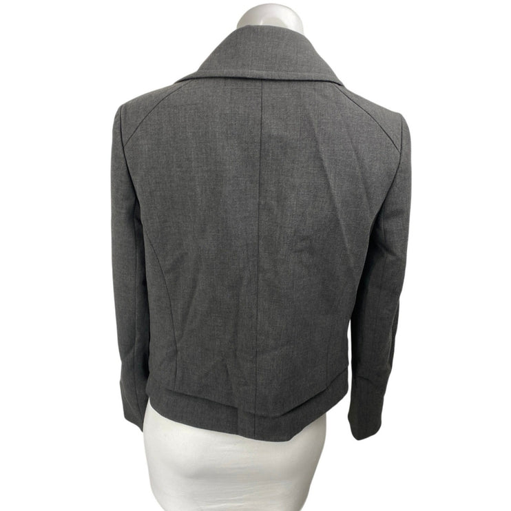 Ann Taylor Women's Gray Long Sleeve Double Breasted Blazer Coat Jacket Size 6
