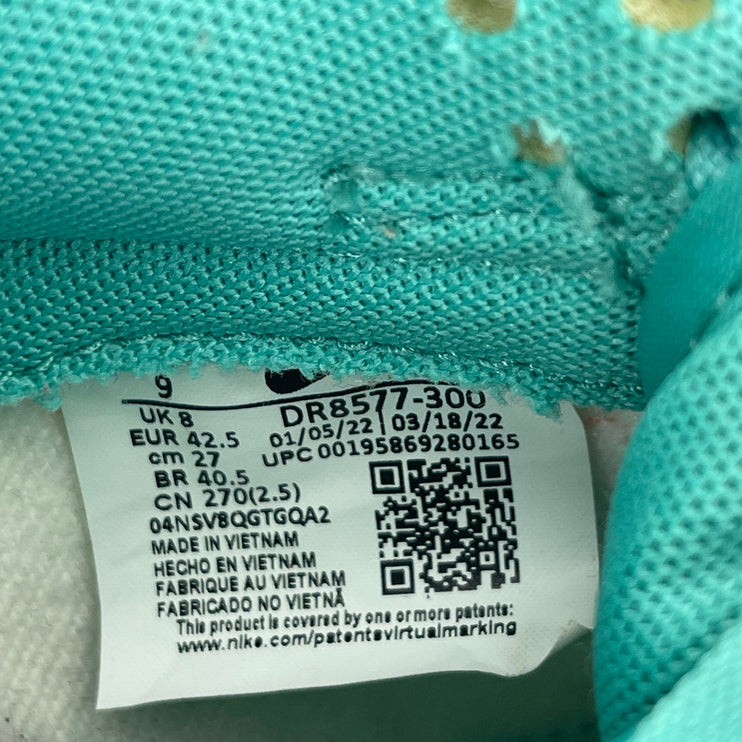 Nike Dunk Low Snakeskin Green Coral Lace Up Low Top Athletic Sneakers Shoes 9