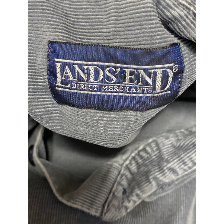 Lands' End Women's Navy Blue Corduroy Long Sleeve Button Down Shirt Top Size S