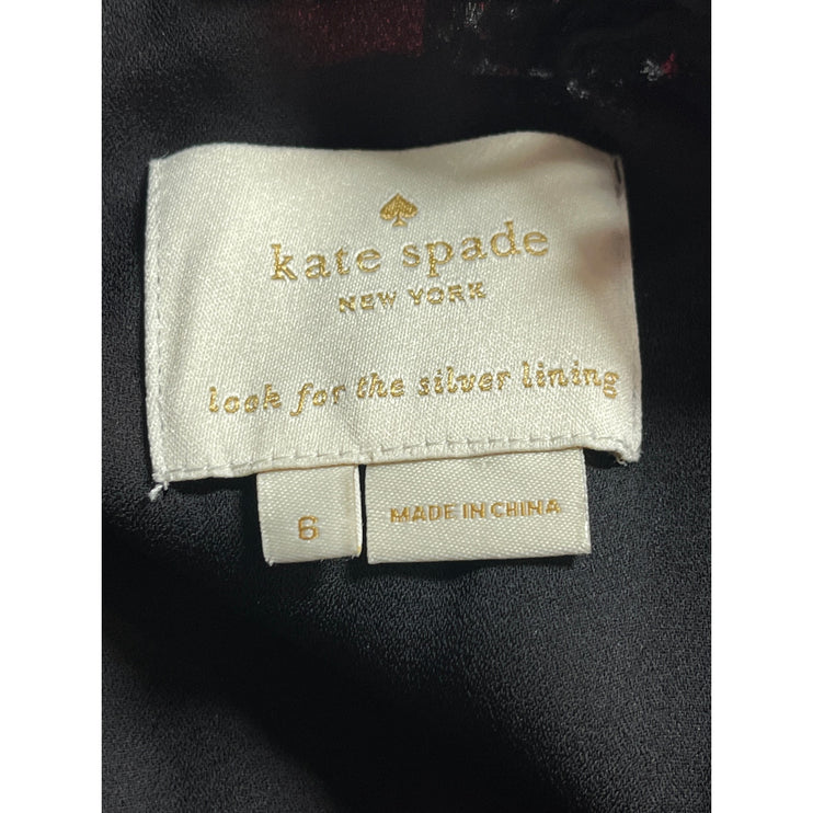 Kate Spade 100% Silk  Poppy Floral Tiered Ruffled Mini Flare A-Line Dress Size 6