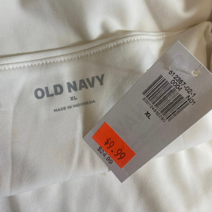 NEW Old Navy Women's White V Neck Long Sleeve Casula Tee Basic T-Shirt Top Sz XL