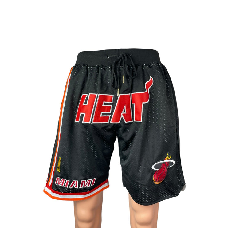 Just Don Miami Heat NBA Men's Black Basketball Jersey Athletic Shorts Size M