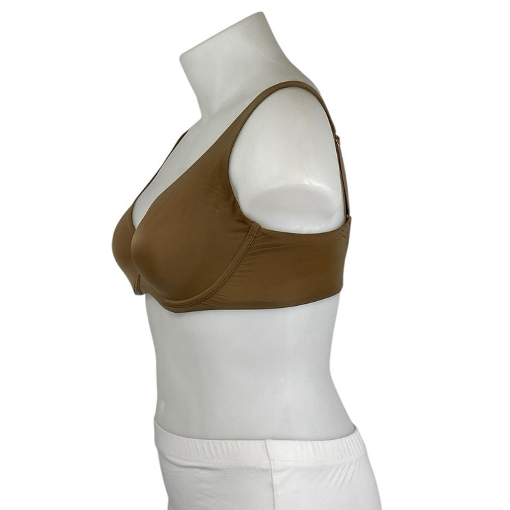 CUUP The Scoop Micro Womens Brown Adjustable Straps Underwire Bra Top Size 34E