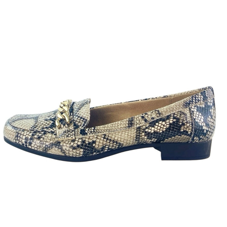 NEW Anne Klein Valisity Multicolor Snakeskin Leather Slip On Loafer Shoes Size 6