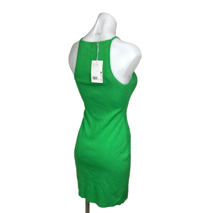 COS NWT $120 Green Sleeveless High Neck Pullover Stretch Mini Bodycon Dress Size XS