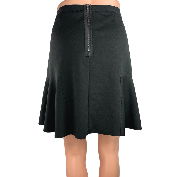 T Tahari Women's Black High Waisted Back Zipper Flared A-Line Mini Skirt Size 8