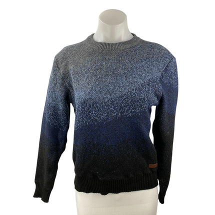 Buffalo David Bitton Women's Blue Ombre Long Sleeve Crewneck Sweater Top Sz S