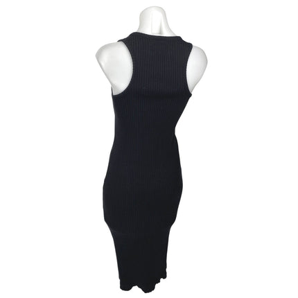 Banana Republic Heritage Black Sleeveless Knit Henley Bodycon Midi Dress XS