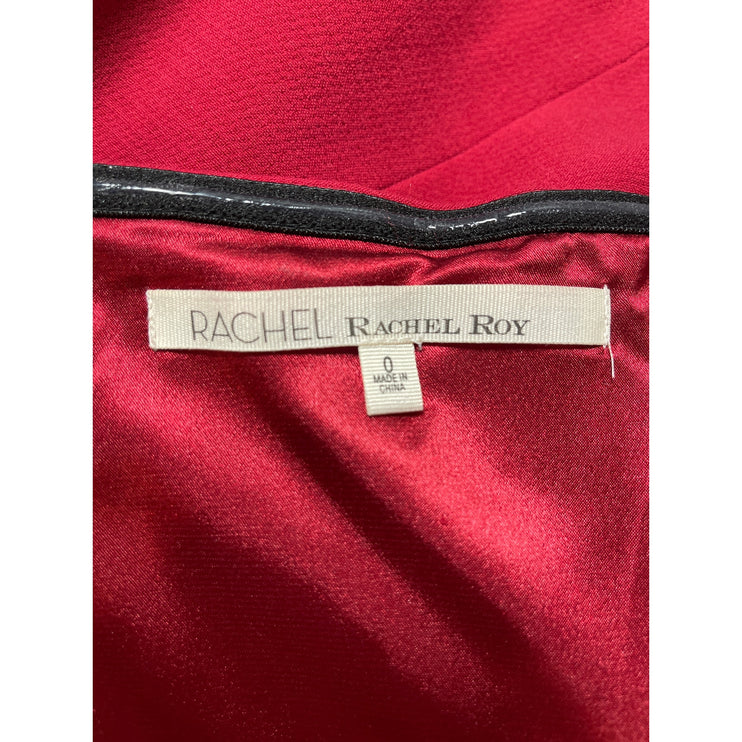 Rachel Roy Women's Red Strapless Sleeveless Peplum Bustier Tube Blouse Top Sz 0