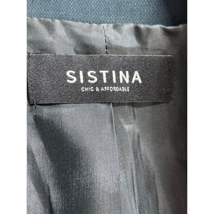 Sistina Blue Notched Collar Long Sleeve Single Breasted Blazer Coat Jacket 4-6