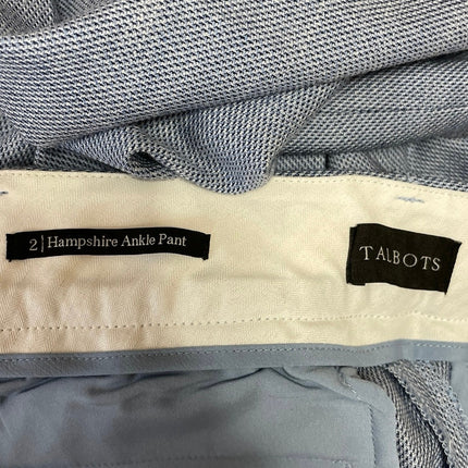 Talbots Hampshire Women's Blue Mid Rise Straight Leg Ankle Trousers Pants Size 2