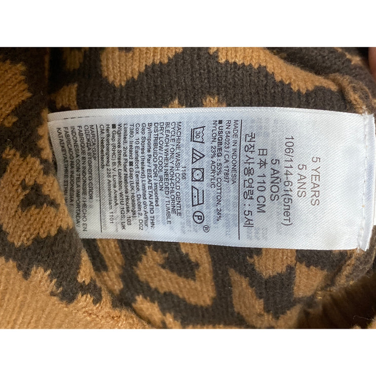 Baby GAP Kids Girls Leopard Print Brushed Turtle Neck Long Sleeve Sweater Top 5