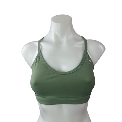 Gymshark Women's Green Yoga Workout Running Athletic Sports Bra Crop Top Size S