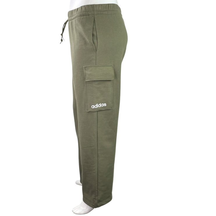 Adidas Essentials Women's Olive Green Linear Fleece Activewear Cargo Pants Sz XL
