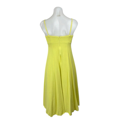 ASTR The Label Yellow Linen Sleeveless Cami Tank Pleated A Line Midi Dress Sz XS