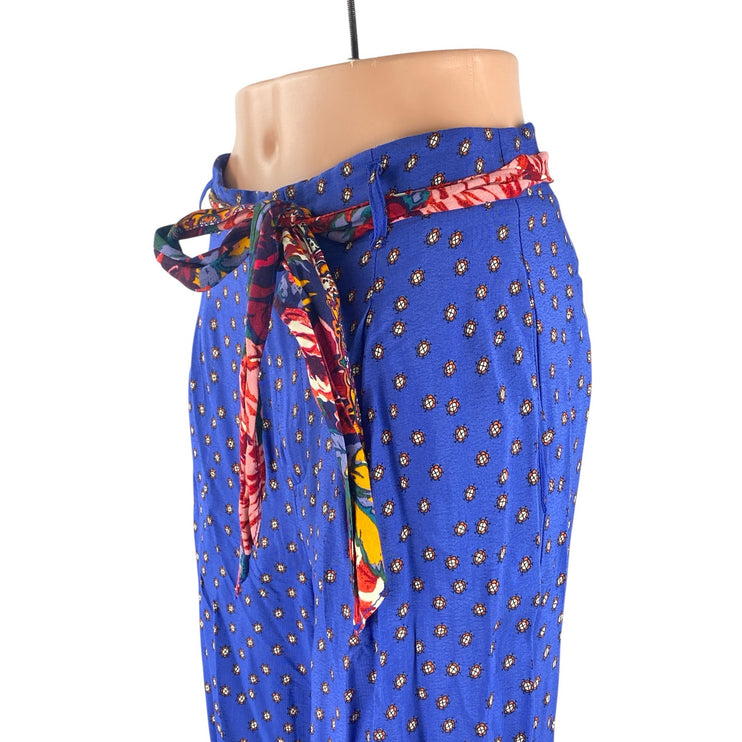 Anthropologie Ett:Twa Multicolor Floral Belted Palazzo Wide Leg Trousers Pants 4