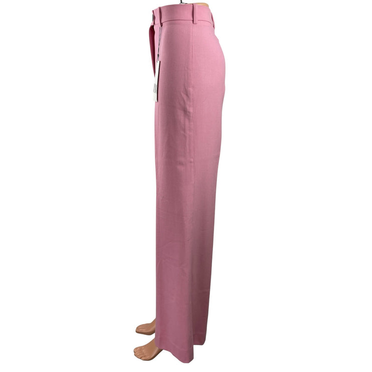 NWT Zara Womens Pink High Waisted Flared Wide Leg Trousers Dress Pants Size XS