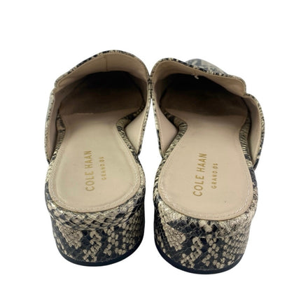 Cole Haan Piper Women's Snakeskin Leather Pointed Toe Slip On Mules Sandals 7.5