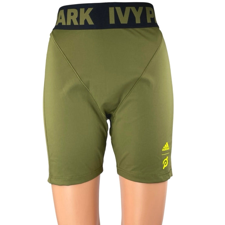 Adidas Ivy Park Peloton Women's Olive Green High Waisted Cycling Biker Shorts L