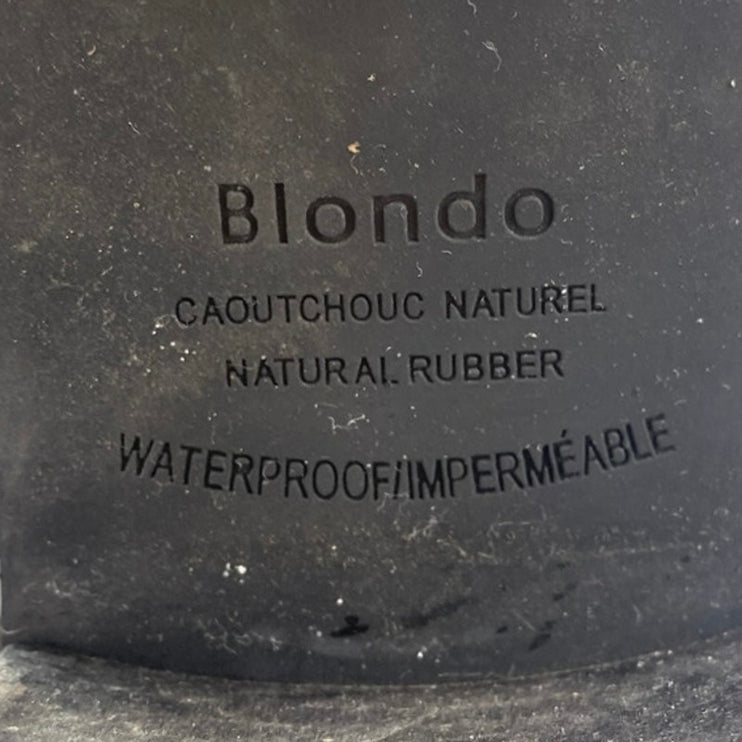 Blondo Elvina Women's Black Leather Zip Pointed Toe Block Heels Ankle Boots 8.5M