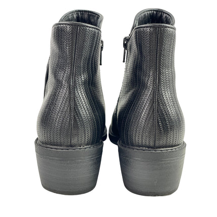Baretraps Mackenzie Women's Faux Leather Ruched Slip On Block Heel Ankle Boots 8