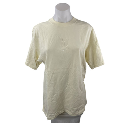 The Nike Tee Women's Yellow Short Sleeve Crew Neck Basic Loose T Shirt Top Sz S