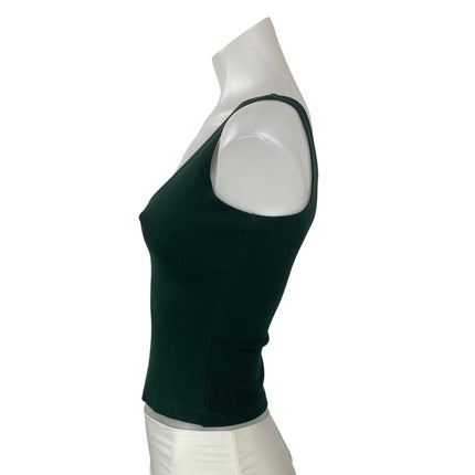 LESET Women's Emerald Green Sleeveless Knit Scoop Neck Crop Tank Top Size XS