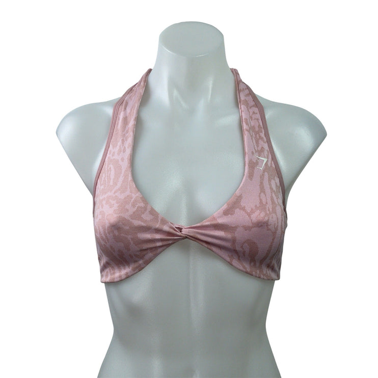 Gymshark Adapt Safari Pink Animal Print Seamless Sports Bra Bralette Tank Top S