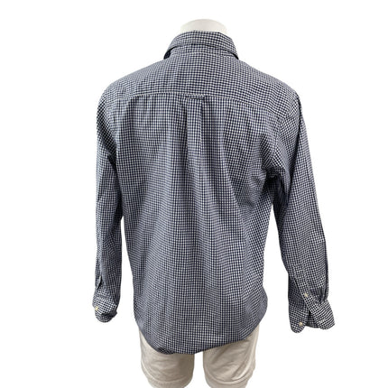 Chaps Men's Blue Gingham Checkered Long Sleeve Button Down Shirt Top Size L