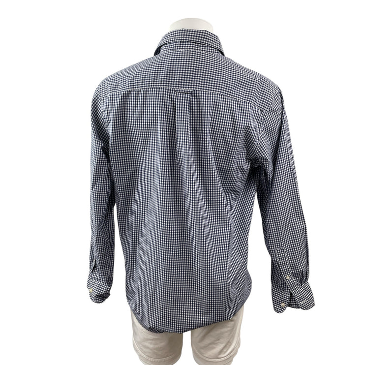 Chaps Men's Blue Gingham Checkered Long Sleeve Button Down Shirt Top Size L