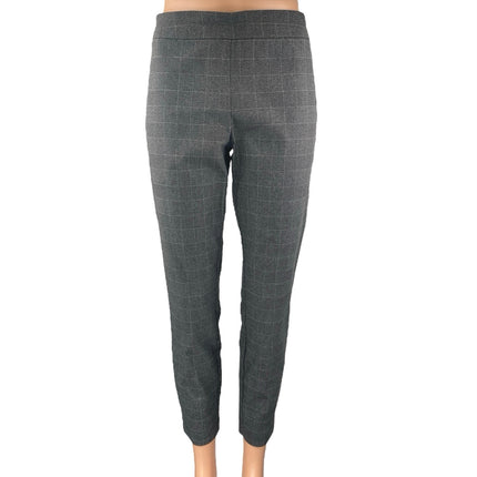 Nanette Lepore Women's Gray Plaid High Waisted Tapered Trousers Pants Size 6
